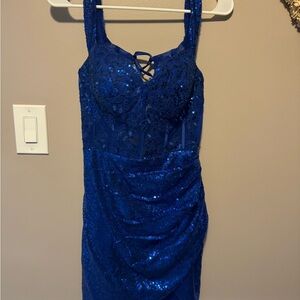 Royal blue corset dress